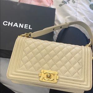 CHANEL BOY BAG (NUDE GOLD HARDWARE)